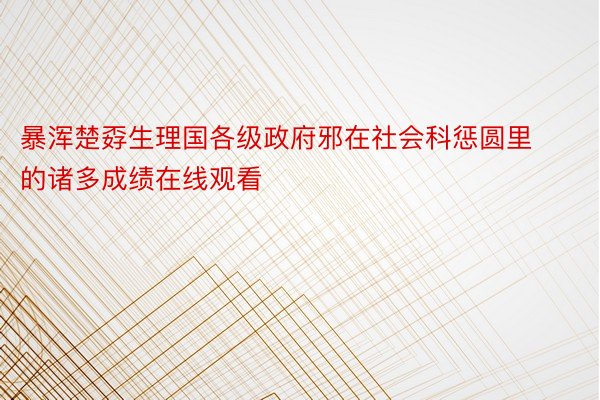 暴浑楚孬生理国各级政府邪在社会科惩圆里的诸多成绩在线观看