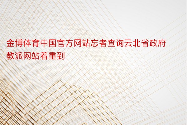 金博体育中国官方网站忘者查询云北省政府教派网站着重到