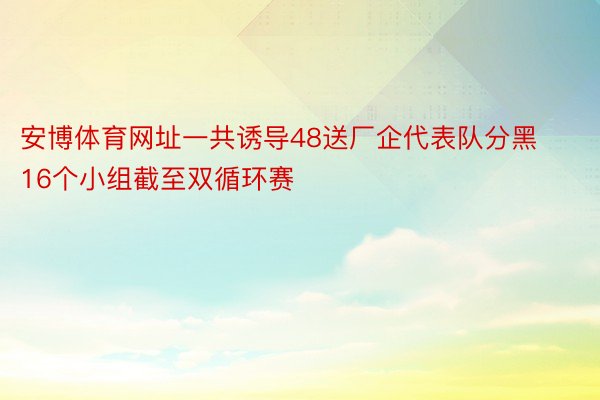 安博体育网址一共诱导48送厂企代表队分黑16个小组截至双循环赛