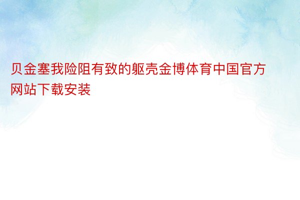 贝金塞我险阻有致的躯壳金博体育中国官方网站下载安装