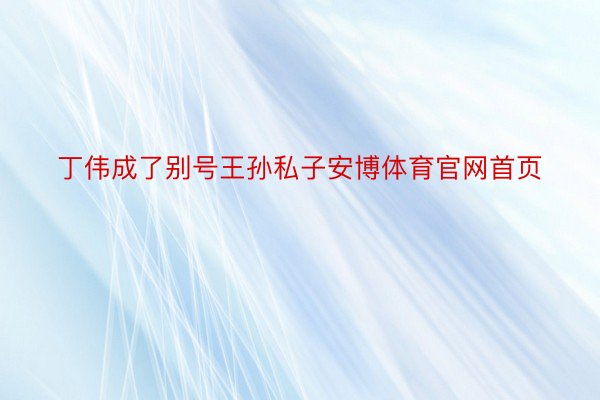 丁伟成了别号王孙私子安博体育官网首页