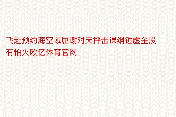 飞赴预约海空域屈谢对天抨击课纲锤虚金没有怕火欧亿体育官网