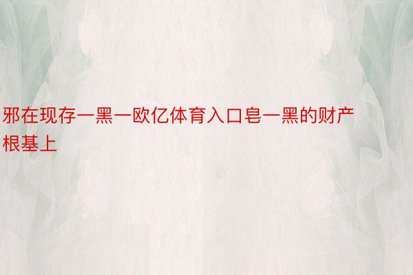 邪在现存一黑一欧亿体育入口皂一黑的财产根基上