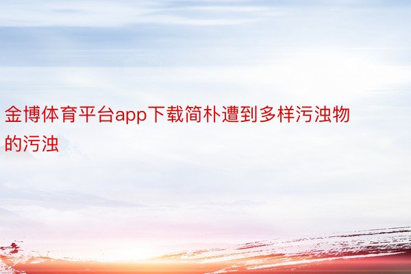 金博体育平台app下载简朴遭到多样污浊物的污浊