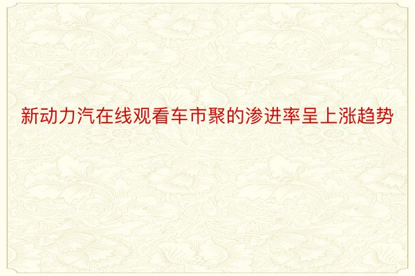 新动力汽在线观看车市聚的渗进率呈上涨趋势