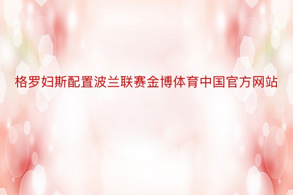 格罗妇斯配置波兰联赛金博体育中国官方网站