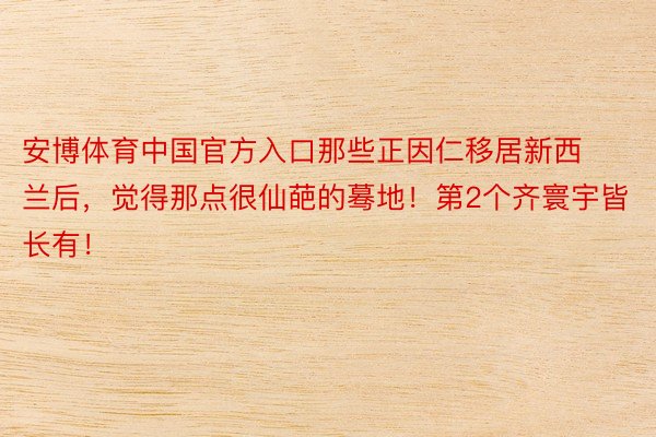 安博体育中国官方入口那些正因仁移居新西兰后，觉得那点很仙葩的蓦地！第2个齐寰宇皆长有！