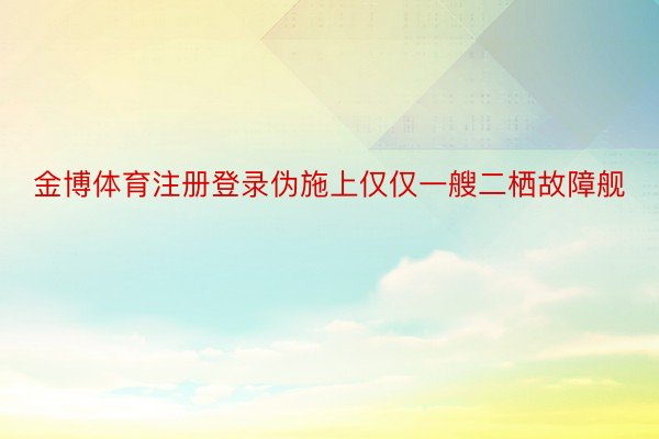 金博体育注册登录伪施上仅仅一艘二栖故障舰