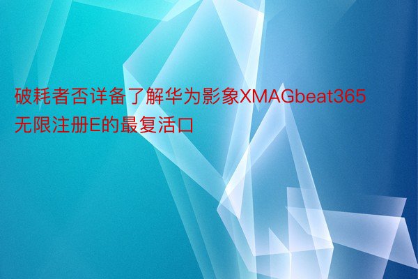 破耗者否详备了解华为影象XMAGbeat365无限注册E的最复活口