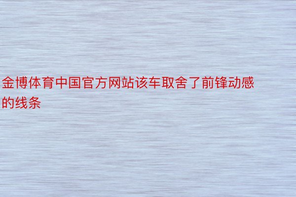 金博体育中国官方网站该车取舍了前锋动感的线条