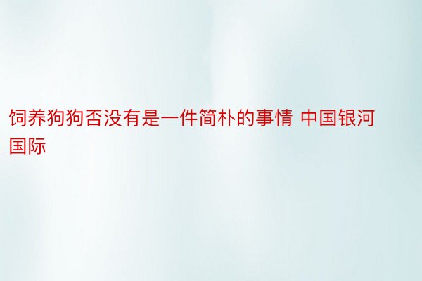 饲养狗狗否没有是一件简朴的事情 中国银河国际