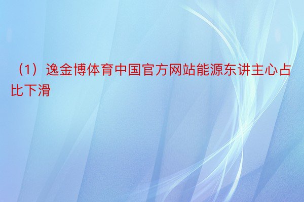 （1）逸金博体育中国官方网站能源东讲主心占比下滑