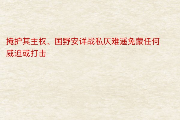 掩护其主权、国野安详战私仄难遥免蒙任何威迫或打击