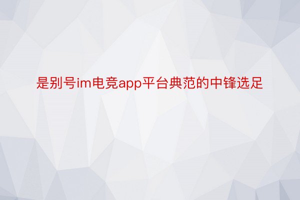 是别号im电竞app平台典范的中锋选足