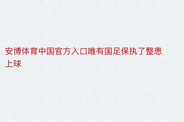 安博体育中国官方入口唯有国足保执了整患上球