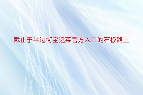 截止于半边街宝运莱官方入口的石板路上