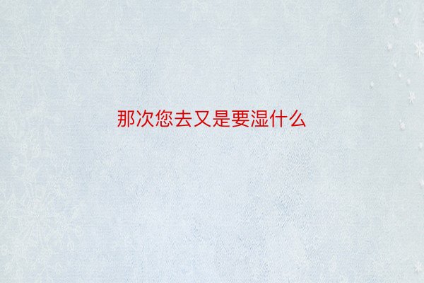 那次您去又是要湿什么