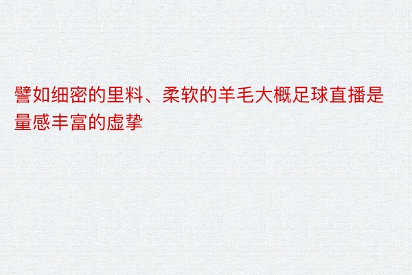 譬如细密的里料、柔软的羊毛大概足球直播是量感丰富的虚挚