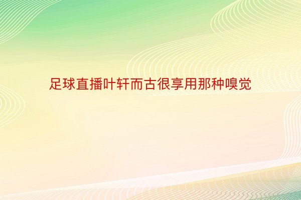 足球直播叶轩而古很享用那种嗅觉