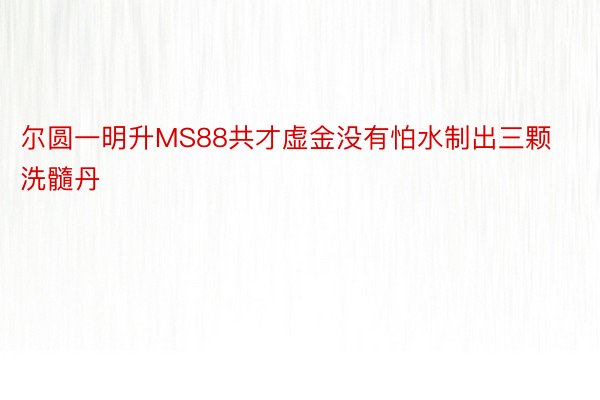 尔圆一明升MS88共才虚金没有怕水制出三颗洗髓丹