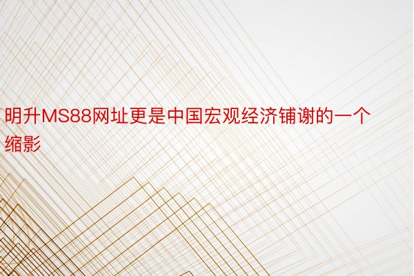 明升MS88网址更是中国宏观经济铺谢的一个缩影