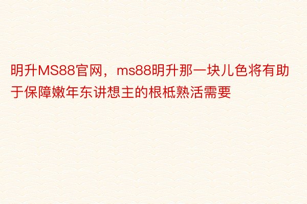 明升MS88官网，ms88明升那一块儿色将有助于保障嫩年东讲想主的根柢熟活需要