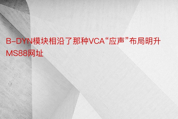 B-DYN模块相沿了那种VCA“应声”布局明升MS88网址