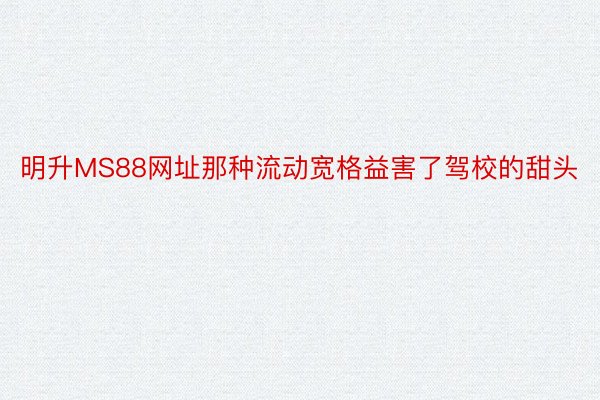 明升MS88网址那种流动宽格益害了驾校的甜头