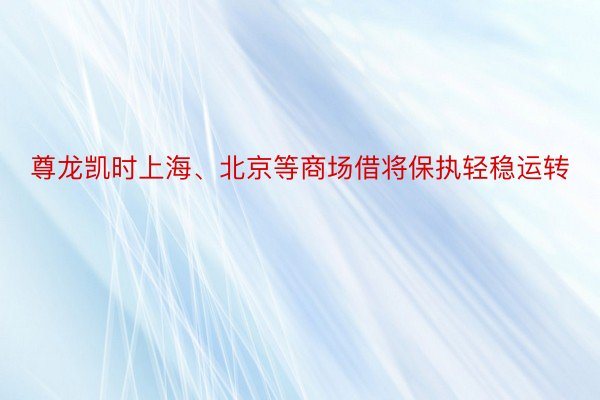 尊龙凯时上海、北京等商场借将保执轻稳运转