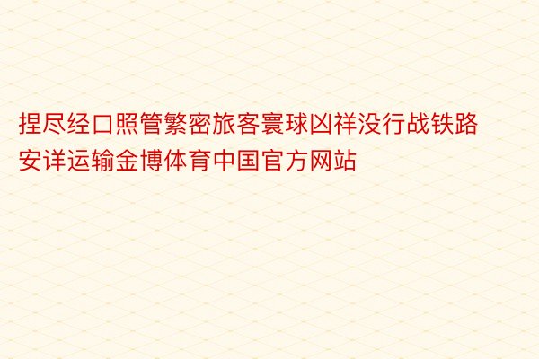 捏尽经口照管繁密旅客寰球凶祥没行战铁路安详运输金博体育中国官方网站