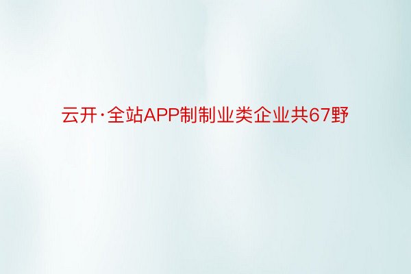 云开·全站APP制制业类企业共67野