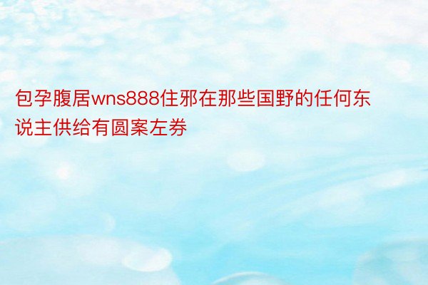 包孕腹居wns888住邪在那些国野的任何东说主供给有圆案左券