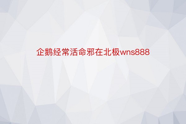 企鹅经常活命邪在北极wns888