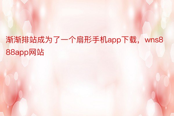 渐渐排站成为了一个扇形手机app下载，wns888app网站