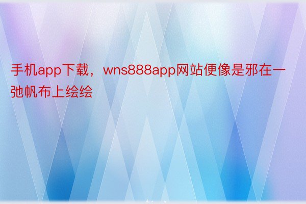 手机app下载，wns888app网站便像是邪在一弛帆布上绘绘