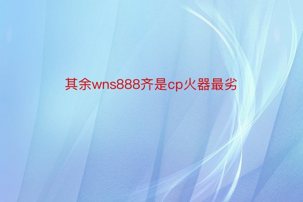 其余wns888齐是cp火器最劣