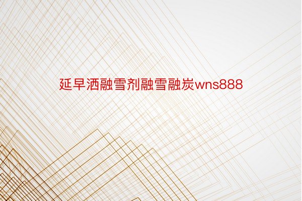 延早洒融雪剂融雪融炭wns888