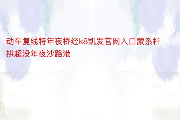 动车复线特年夜桥经k8凯发官网入口蒙系杆拱超没年夜沙路港