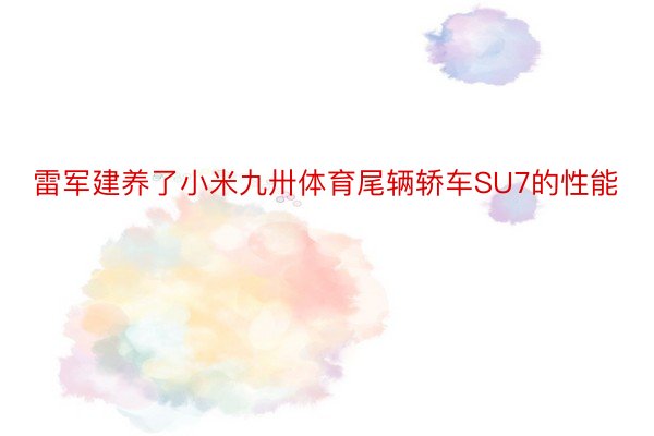 雷军建养了小米九卅体育尾辆轿车SU7的性能