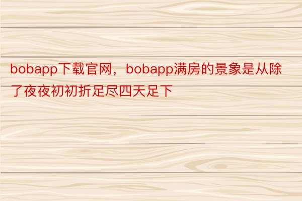 bobapp下载官网，bobapp满房的景象是从除了夜夜初初折足尽四天足下