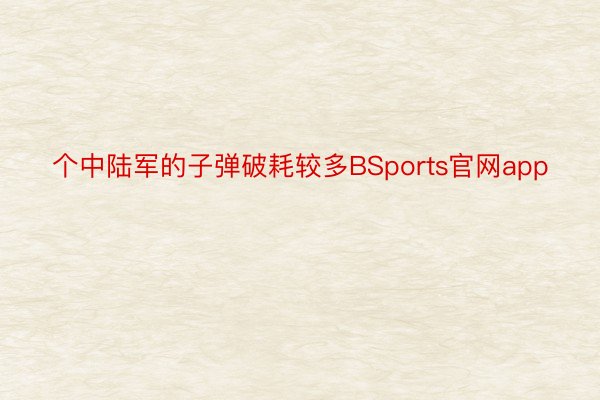 个中陆军的子弹破耗较多BSports官网app