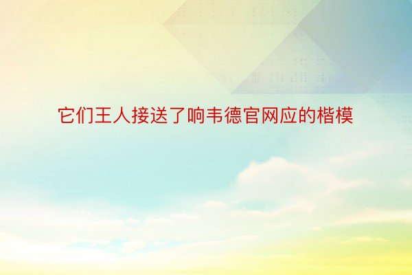 它们王人接送了响韦德官网应的楷模