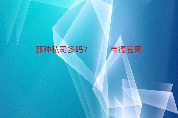 那种私司多吗？ ​​韦德官网​