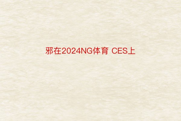 邪在2024NG体育 CES上