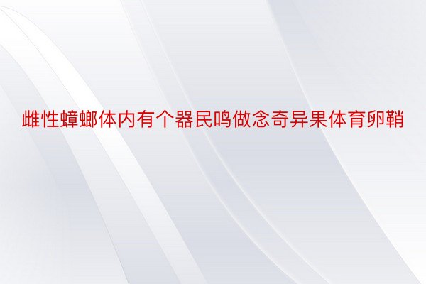 雌性蟑螂体内有个器民鸣做念奇异果体育卵鞘