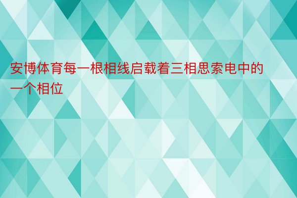 安博体育每一根相线启载着三相思索电中的一个相位