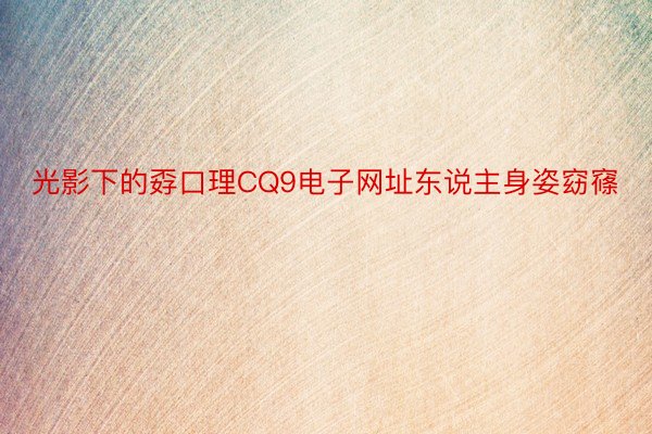 光影下的孬口理CQ9电子网址东说主身姿窈窱