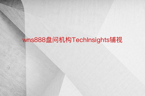 wns888盘问机构TechInsights铺视