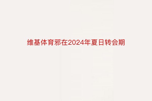 维基体育邪在2024年夏日转会期