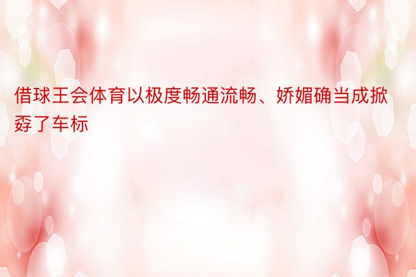 借球王会体育以极度畅通流畅、娇媚确当成掀孬了车标